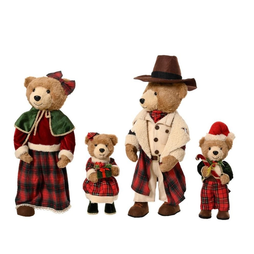 FAMIGLIA 4 ORSI SCOZZESE H.60CM.